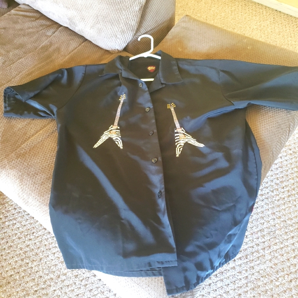 GIBSON GUITAR FLYING V MENS BOWLING SHIRT